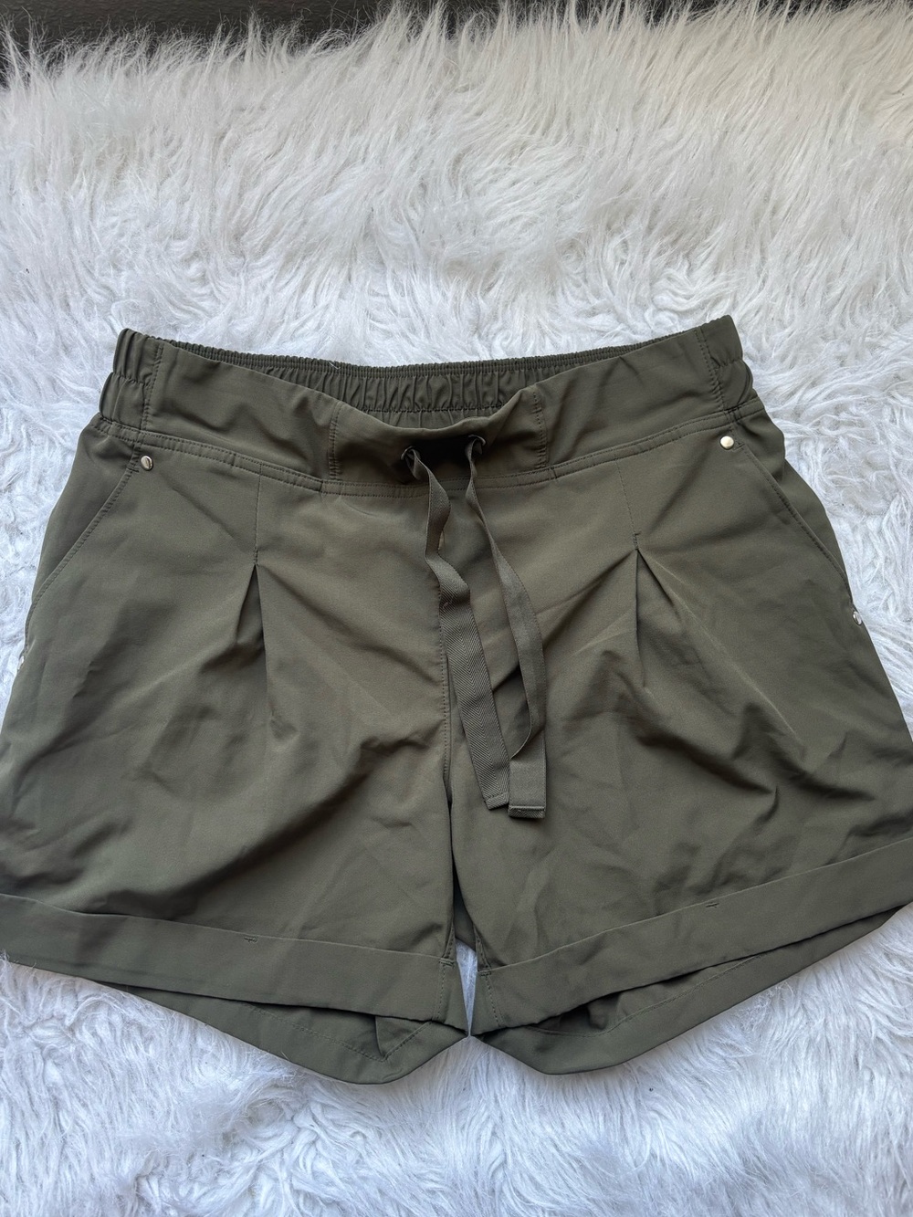 Women’s Olive Green Drawstring Shorts